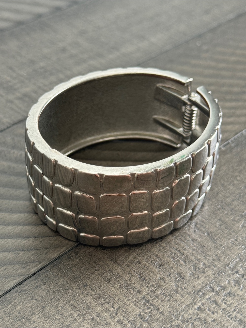 Silver-Toned Snake Skin Cuff Bracelet - Picture 3 of 9